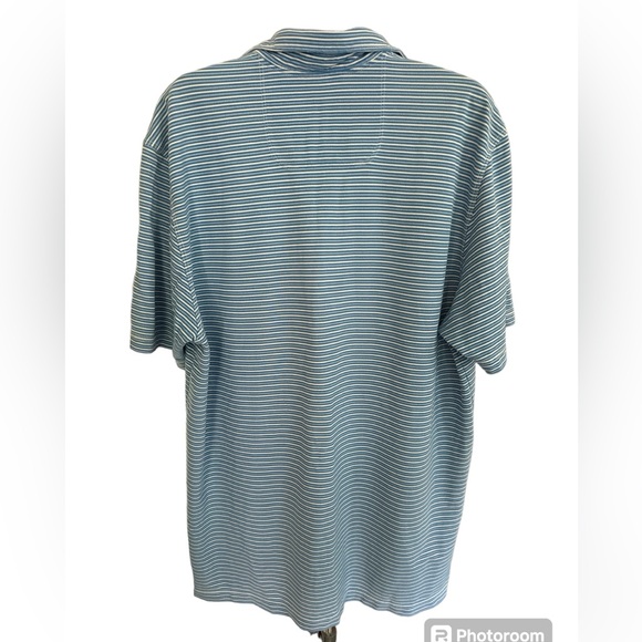 Tommy Bahama Men's Island Zone Polo Large Blue Logo Striped Shirt - Picture 2 of 5